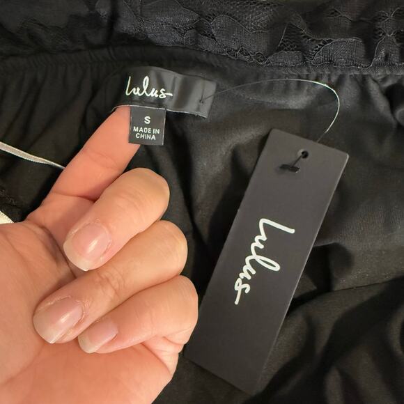 Lulus Sultry Whimsy Black Lace Off-the-Shoulder Bodysuit, Small, 2495831 - Picture 6 of 8